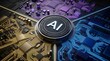 © MAMA Studio - Artificial intelligence hardware consolidation concept showing central AI processor integrating multiple colored circuit board sectors