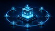 © Add Win - Artificial Intelligence (AI) powered ecosystem showcasing interconnected digital services and robust cybersecurity measures in a futuristic network environment.