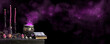© TSViPhoto - Halloween background with copy space. Dark witch cauldron with a magic witch's potion, spell book. Witchcraft paraphernalia and accessories among candles on a table