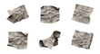 © kageyama - six crumpled paper sheets isolated against a clean white background rejection and failure design elements
