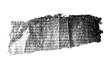 © Z.Graphikos - Grungy paper strip with black halftone texture isolated on transparent background for design projects.
