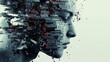 © Agus - Digital face disintegration, futuristic background, abstract art, website banner