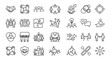 © Foysal - Teamwork and Collaboration Outline Icon Set with Partnership Cooperation Unity and Business Connection Vector