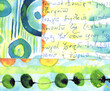 © Westend61 - Abstract watercolor painting shows enigmatic medieval asemic writing