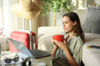 © PheelingsMedia - Satisfied tourist driking coffee and contemplating on vacation