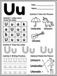 © DesignByNoor - Printable Letter U Alphabet Learning Worksheet for Preschool and Kindergarten