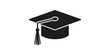 © huzaifa - Black graduation cap with tassel on a transparent background.