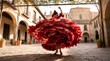 © BlackBridge Media - Flamenco Dancer Swirling in Red Dress in Spanish Courtyard