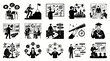 © Imsuniyah - Black and White Glyph Business Success Strategy and Education Icons Set