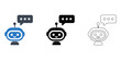© maryam - AI Chatbot Icon Set, Artificial Intelligence Robot Conversation and Messaging Assistant, Smart Virtual Chat Technology and Communication Vector Symbols