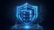 © abdul studio - Multi layered database cybersecurity and monitored server infrastructure concept featuring metallic protection shield