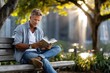 © YouraPechkin - Man enjoys reading a book in a park during a sunny afternoon surrounded by nature