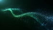 © BlackBridge Media - Abstract Glowing Green Particle Wave on Dark Background