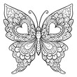 © Airakit Studio - Butterfly With Heart Mandala Animal Coloring Page Vector