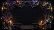 © anomalicreatype - Gothic Halloween Horror Frame Design Featuring Magic Spheres and Candles