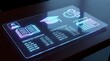 © lincah - Glass tablet displaying holographic university semester overview and schedule.