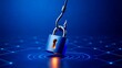 © resky - Metal fishing hook catching a glowing padlock representing phishing attacks cybercrime hacking threats and network security vulnerability