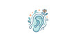 © Tujuh - Stylized floral ear line art for wellness brand.