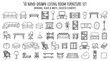 © Dhaarshini - 50 hand drawn living room furniture set isolated on white background