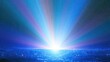 © Opaa - Radiant light erupts from a glowing horizon over a shimmering, textured surface