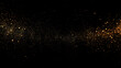 © Russell Edwards - Golden glitter particle trail flowing across black background. Glowing magic dust wave with shimmering bokeh effect