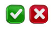© AROSH - Green checkmark and red x mark icons isolated on transparent background