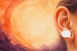 © Leo Rohmann - Listening Ear Watercolor Concept with Speech Bubble Background