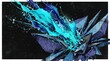 © kucret - Cyan paint splash on dark geometric crystal structure