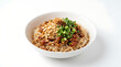 © delima - Traditional Burmese Meeshay dry noodles with savory minced pork sauce, isolated on white