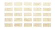 © Solven - Set of adhesive tape strips isolated on transparent background, various pieces of masking tape, scotch tape, paper tape, sticky tape, torn tape edges