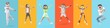 © Pixel-Shot - Six people with sushi rolls for heads jumping in the air, diverse roles and modern food culture