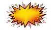 © DrexDesign - Comic book explosion bubble, yellow retro speech cloud with halftone dots, pop art burst frame for text, vintage action graphic