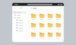 © MdSaimon - File explorer or folder management system interface with file tree and folder grid.