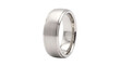 © MuhammadSalman - Brushed silver wedding band, elegant platinum ring for men, matte finish titanium jewelry on white background