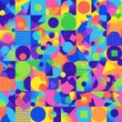 © bangku - Colorful Geometric Pattern with Circles and Squares.