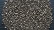 © twilight mist - Close-up Macro Shot of Organic Raw Chia Seeds Spread on a Dark Slate Background for Healthy Nutrition Concept