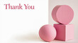 © Nargiz - Pink geometric shapes thank you card design. Copy space