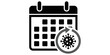 © Shan masih - Calendar with virus symbol and rotation arrows indicating pandemic schedule changes.