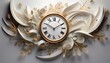 © Dusty - abstract clock deal over white wall realistic 3d