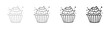 © Nomony_line - Sweet Cupcake with Sprinkles Vector Line Art Outline Illustration Design Pack Icon