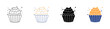© Nomony_line - Party Muffin Cream Dessert Celebration Vector llustration Design Pack Icon