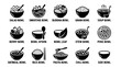 © Irtiko - Various food bowls vector graphic icons set for culinary design projects