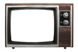 © Md - Vintage Wood Cabinet Television with Analog Dials and Control Buttons