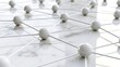 © rinrada - White interconnected corporate nodes arranged in a sophisticated network pattern on a polished marble-like surface