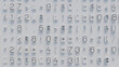 © RocknRoller Studios - Close-Up of Textured Black and White 3D Mathematical Symbols and Numbers on Light Gray Background, Realistic Digital Art Highlighting Depth and Surface Detail for Educational and Design Use