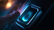 © BlackBridge Media - Finger Pressing Biometric Fingerprint Scanner for Digital Security