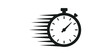 © Png World Collection - Black stopwatch fast time icon representing speed quickly and deadline for business sports and productivity concept.