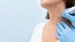 © sknab - Close-up of professional dermatologist performing mole removal procedure on woman neck skin