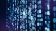 © Masque - Abstract blue binary code background with soft focus for programming and machine learning.