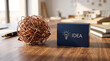 © Rahul - Tangle of copper wire sitting beside clean blue box representing structured creative problem solving process